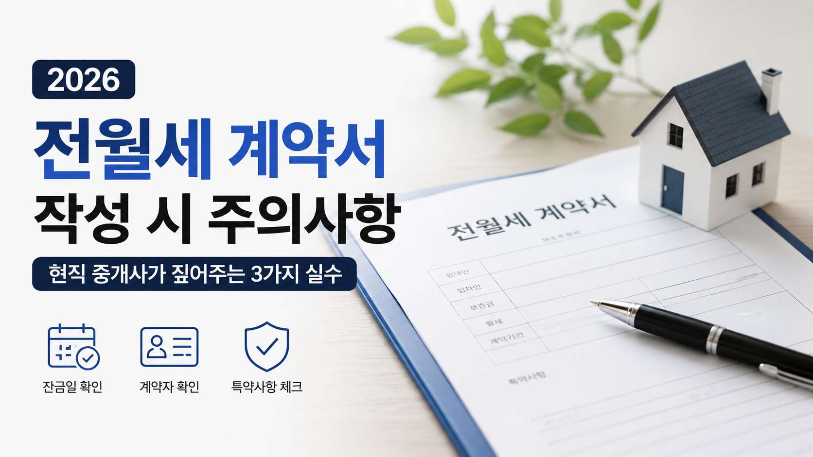전월세 계약서 작성 시 주의사항 체크리스트 - 현직 공인중개사 실전 가이드